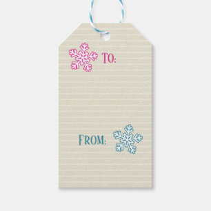 Schneeflocken & Geschenke Geschenk-Anhänger Geschenkanhänger