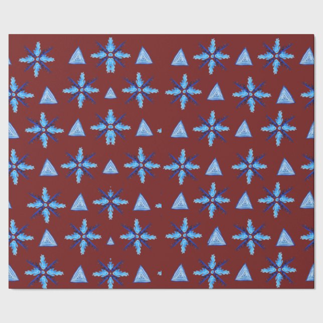 Schneeflocken Geschenkpapier (Saum)