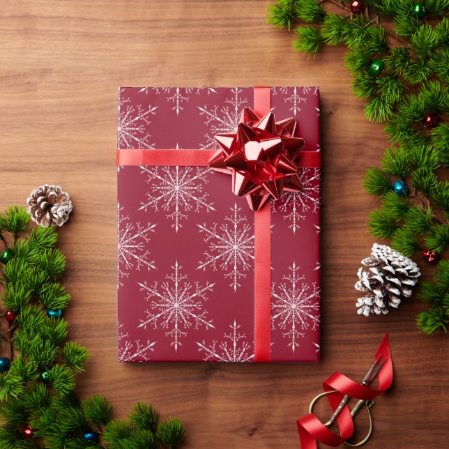 Schneeflocken Geschenkpapier (Feiertagsgeschenk)