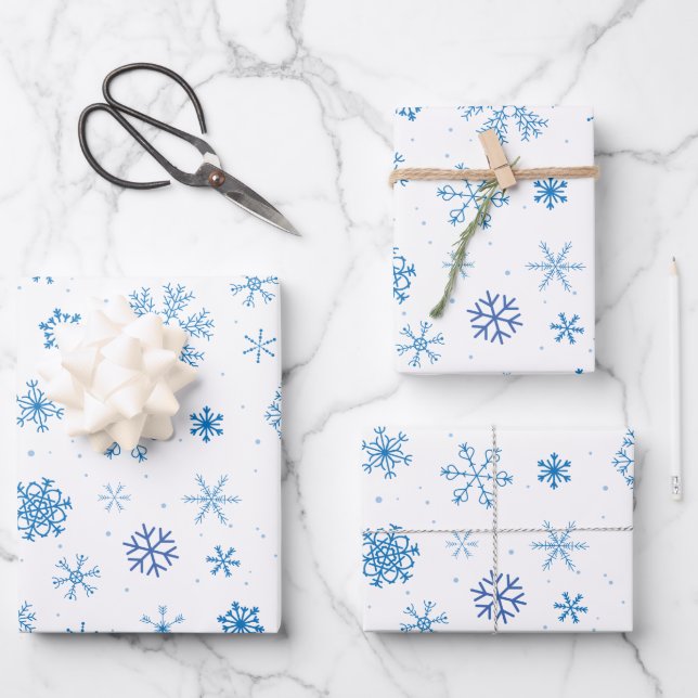 Schneeflocken  geschenkpapier set (Vorderseite)