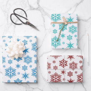Schneeflocken Geschenkpapier Set