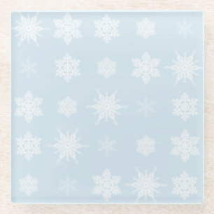 Schneeflocken Glasuntersetzer