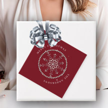 Schneeflocken Glitzern Glitzer Roter Weihnachtssch