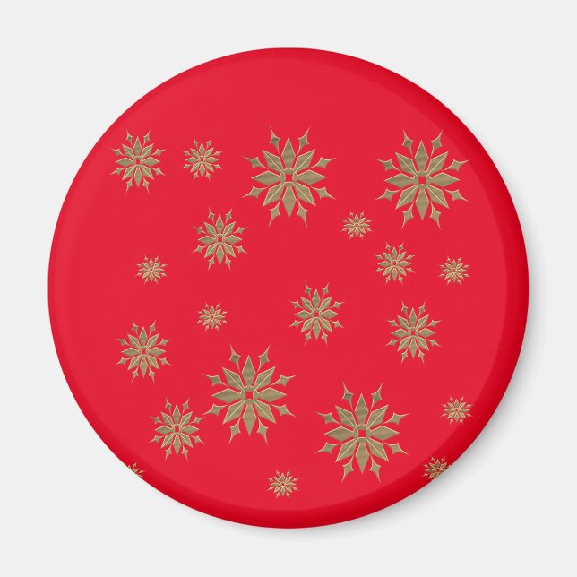 Schneeflocken, goldene Schneeflocken, Magnet (Vorne)