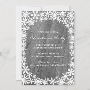 Schneeflocken & Granite Weihnachten Party Einladun Einladung