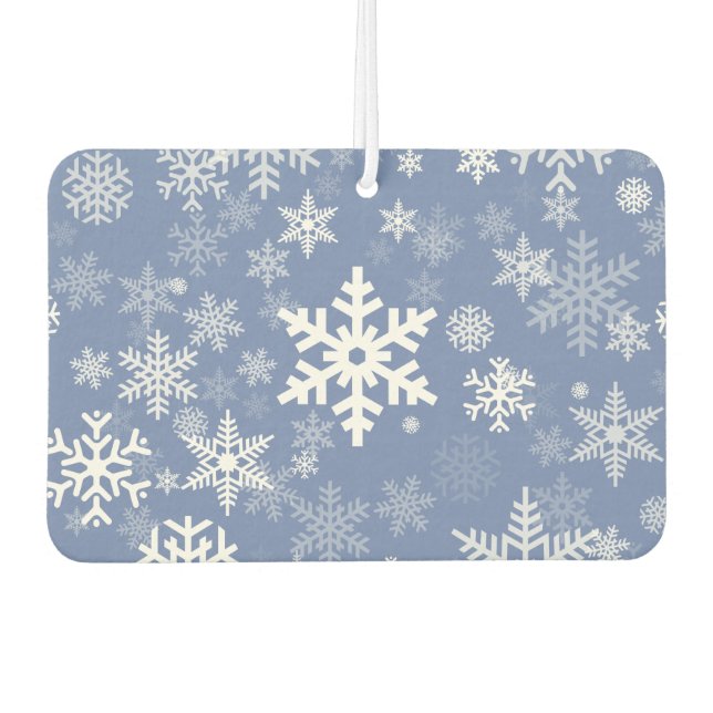 Schneeflocken Graphic Customize Color Background a Autolufterfrischer (Vorderseite)