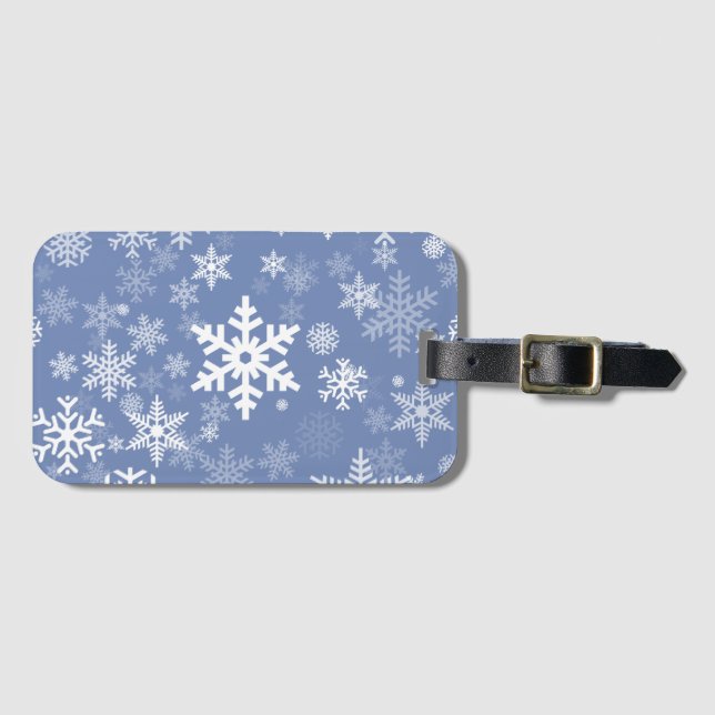 Schneeflocken Graphic Customize Color Background a Gepäckanhänger (Vorderseite (Horizontal))