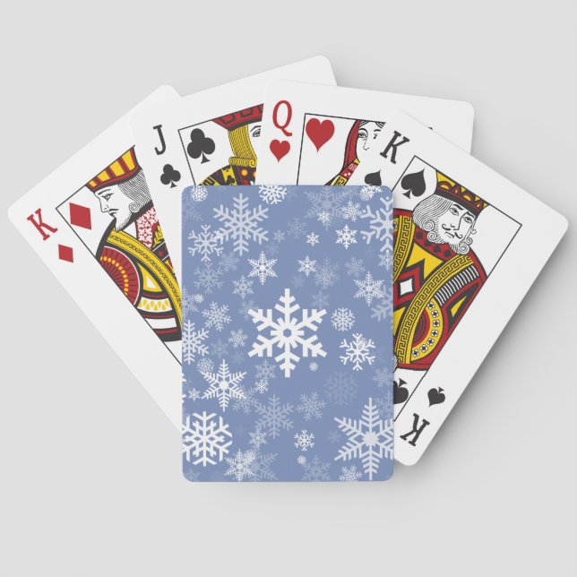 Schneeflocken Graphic Customize Color Background a Spielkarten (Rückseite)