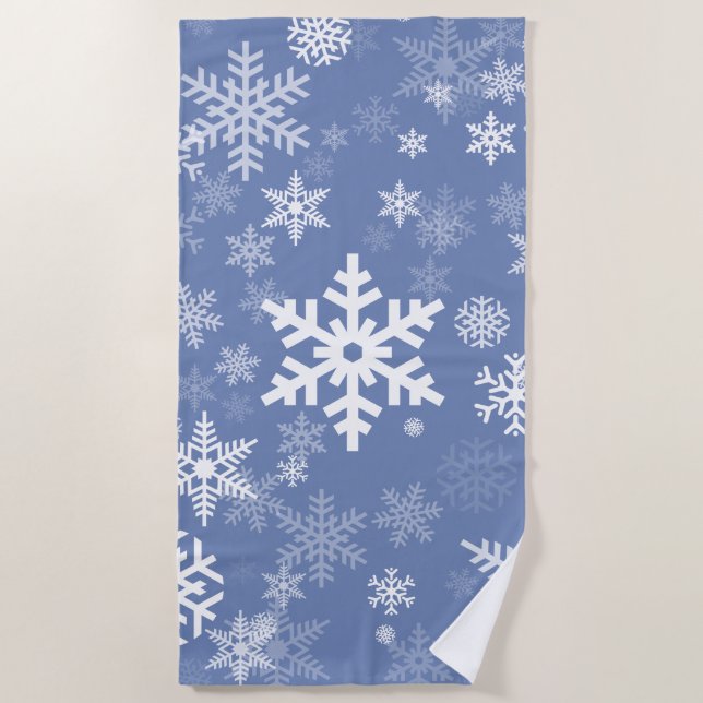 Schneeflocken Graphic Customize Color Background a Strandtuch (Vorderseite)