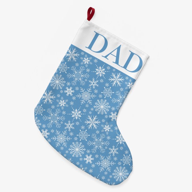 Schneeflocken Großer Weihnachtsstrumpf (Vorderansicht (hängend))