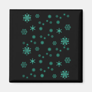Schneeflocken Grüne Süße Weihnachtsferien Magnet