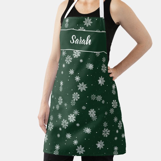 Schneeflocken Grüner Urlaub Geschenkpapier Set (Snowflakes Green Holiday Wrapping Paper Sheets
)