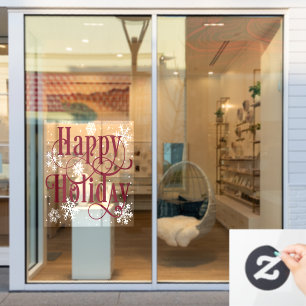 Schneeflocken Happy Holiday decal Store Fensterheb Fensteraufkleber
