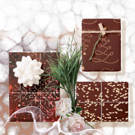 Schneeflocken, Herz- und Baumwrapper Geschenkpapier Set