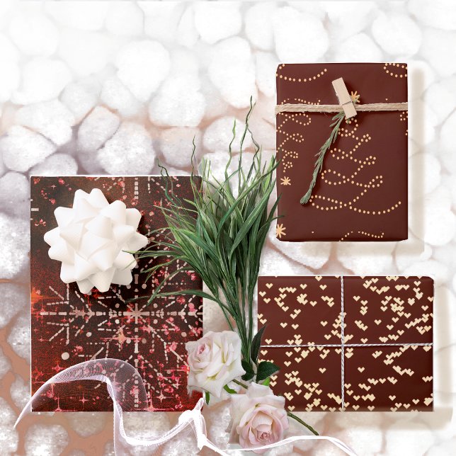Schneeflocken, Herz- und Baumwrapper Geschenkpapier Set (Von Creator hochgeladen)