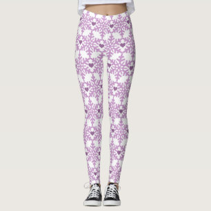 Schneeflocken-Herzmuster Leggings