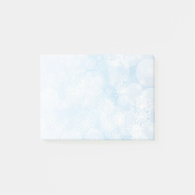 Schneeflocken-Hintergrund Post-it Klebezettel (Vorderseite)