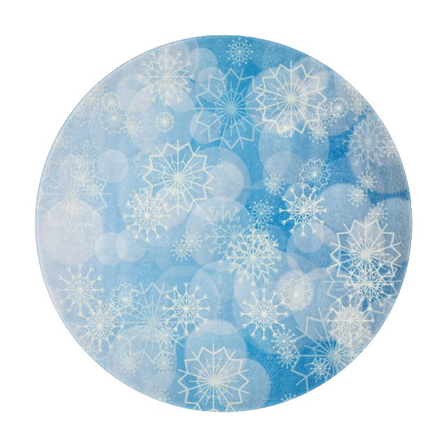 Schneeflocken Hintergrund   Schneidebrett (Vorderseite)