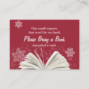 Schneeflocken holen einen Buch-Babyparty-Einsatz Begleitkarte