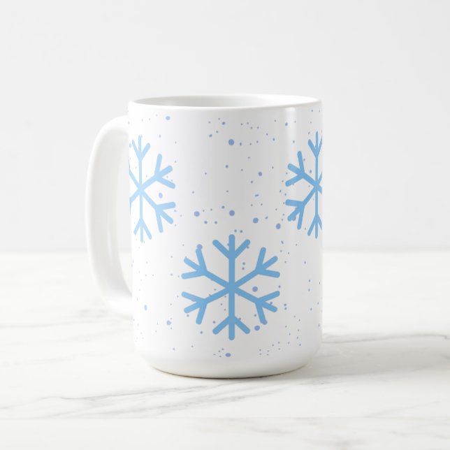 Schneeflocken Holiday Tasse (Vorderseite Links)