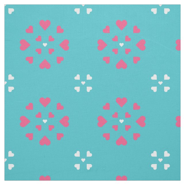 Schneeflocken Hört Blau Weiß Rosa Stoff (Muster)