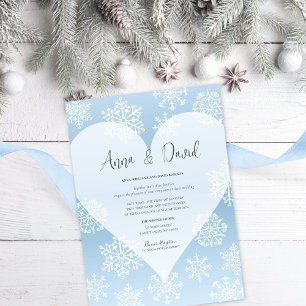 Schneeflocken Icy Blue Winter Hochzeit Einladung