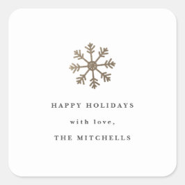 Schneeflocken-Imitate | Festtagsaufkleber Quadratischer Aufkleber