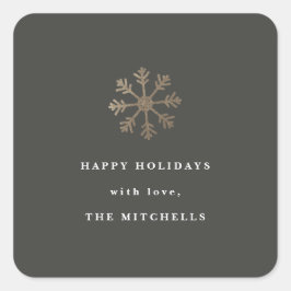 Schneeflocken-Imitate | Festtagsaufkleber Quadratischer Aufkleber