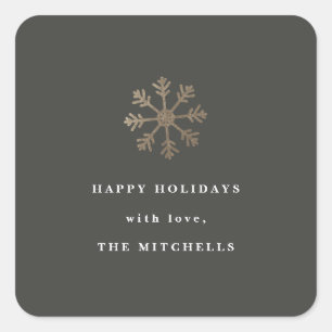 Schneeflocken-Imitate Festtagsaufkleber Quadratischer Aufkleber