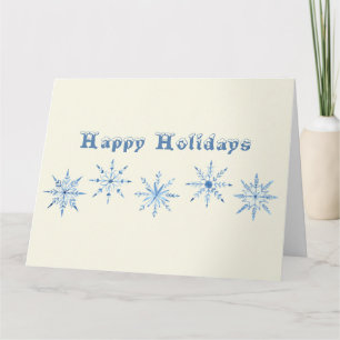 Schneeflocken in Aquarellfarben - Feierliche Grüße Karte