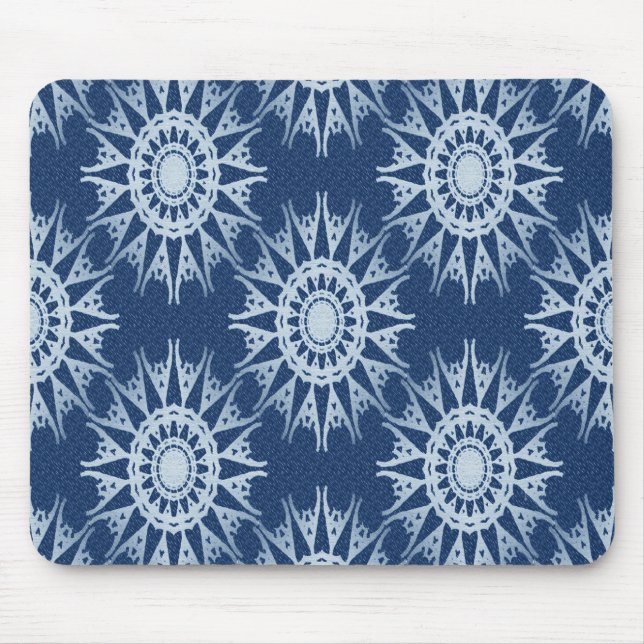 Schneeflocken in blau... mousepad (Vorne)