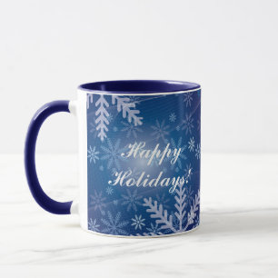 Schneeflocken in Blau Tasse