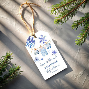 Schneeflocken in der Liebe Winterduschgefieder Geschenkanhänger