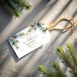 Schneeflocken in der Liebe Winterduschgefieder Geschenkanhänger