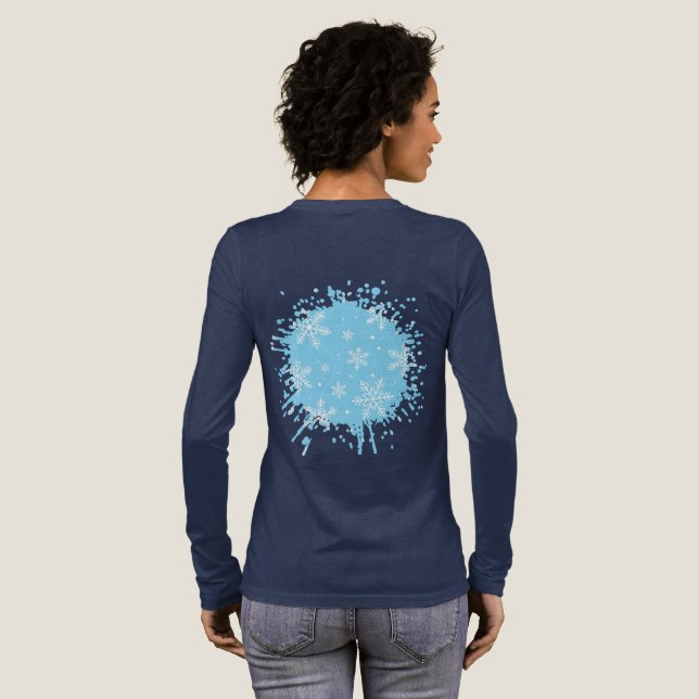 Schneeflocken in der Luft Tri-Blend Shirt (Voller Rückseite)