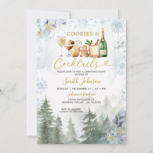 Schneeflocken-Keks-Cocktail-Weihnachtsfeier Einladung
