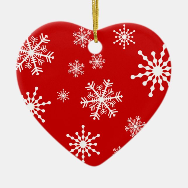 Schneeflocken Keramik Ornament (Vorne)