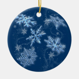 Schneeflocken Keramik Ornament