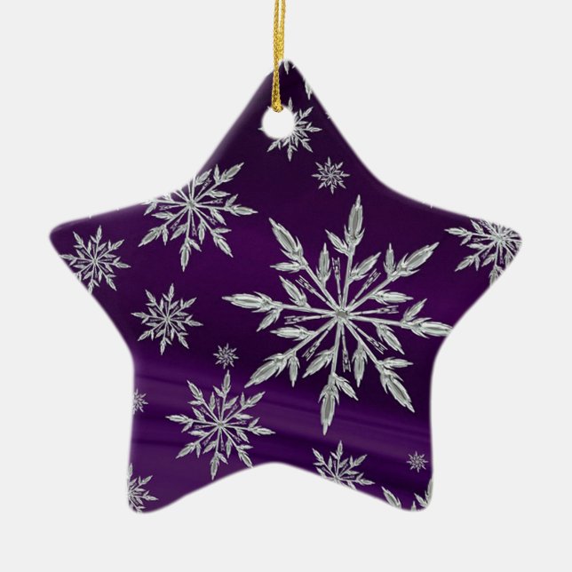 Schneeflocken Keramikornament (Vorne)