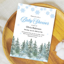 Schneeflocken Kiefern Winter Baby Shower