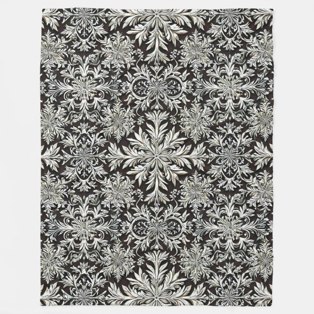 Schneeflocken Kunst Fleecedecke (Vorderseite)