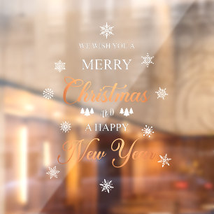 Schneeflocken Kupfer Frohe Weihnachtsfenster Klamm Fensteraufkleber