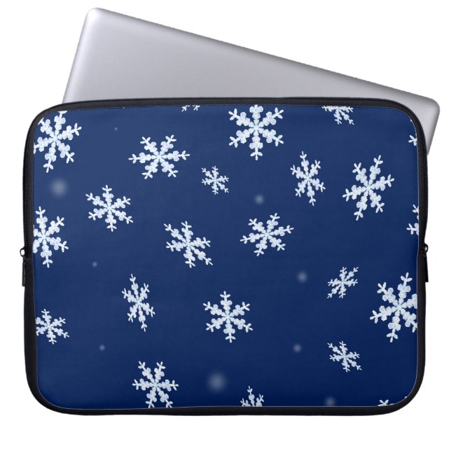Schneeflocken Laptopschutzhülle (Vorderseite)