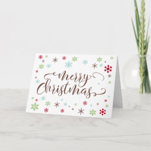 Schneeflocken-Laune, Warmbraune Frohe Weihnachten- Feiertagskarte