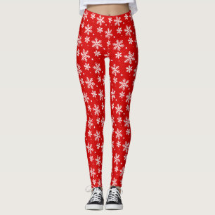 Schneeflocken Leggings Holiday Red Snowflake Leggi