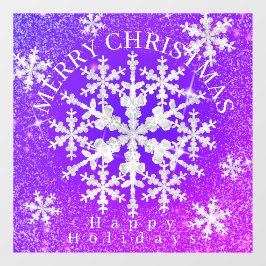 Schneeflocken Lila rosa Fensteraufkleber