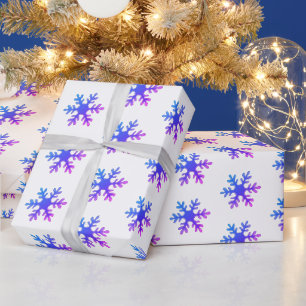 Schneeflocken Lila Weihnachtsfeiertage Muster Geschenkpapier