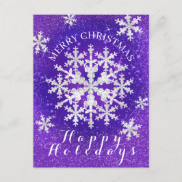 Schneeflocken Magenta White Postkarte