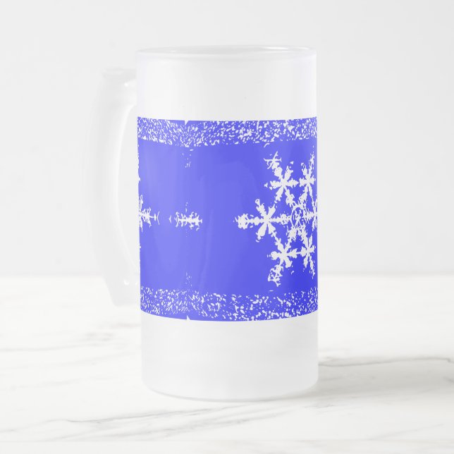 Schneeflocken Mattiert 16 oz Mattierte Tasse (Vorderseite Links)