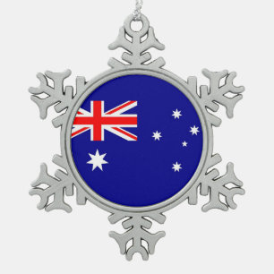 Schneeflocken mit australischer Flagge Schneeflocken Zinn-Ornament